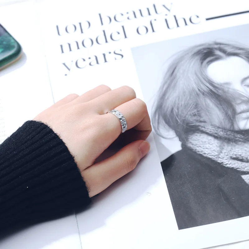 Anillo Ajustable "Magma"™: Textura Orgánica en Plata 925