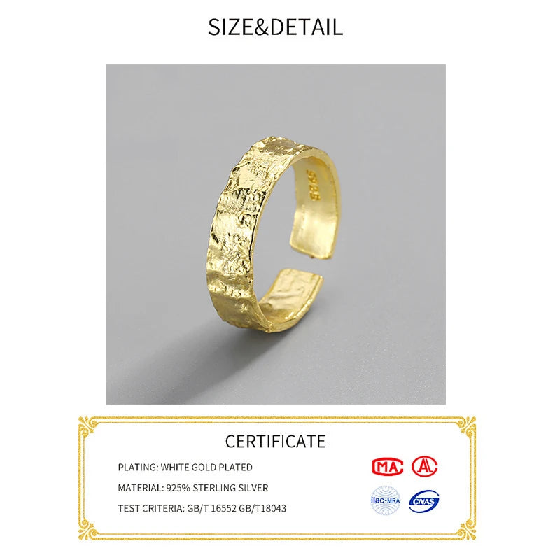 Anillo Ajustable "Magma"™: Textura Orgánica en Plata 925