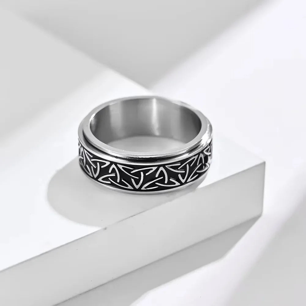 Anillo "Viking Spirit"™: Giratorio Antiestrés de Acero Inoxidable