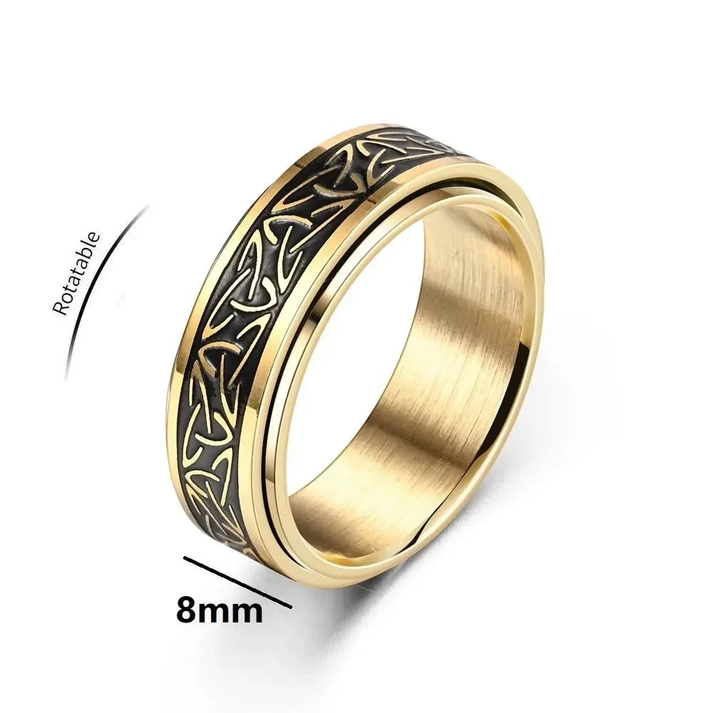 Anillo "Viking Spirit"™: Giratorio Antiestrés de Acero Inoxidable