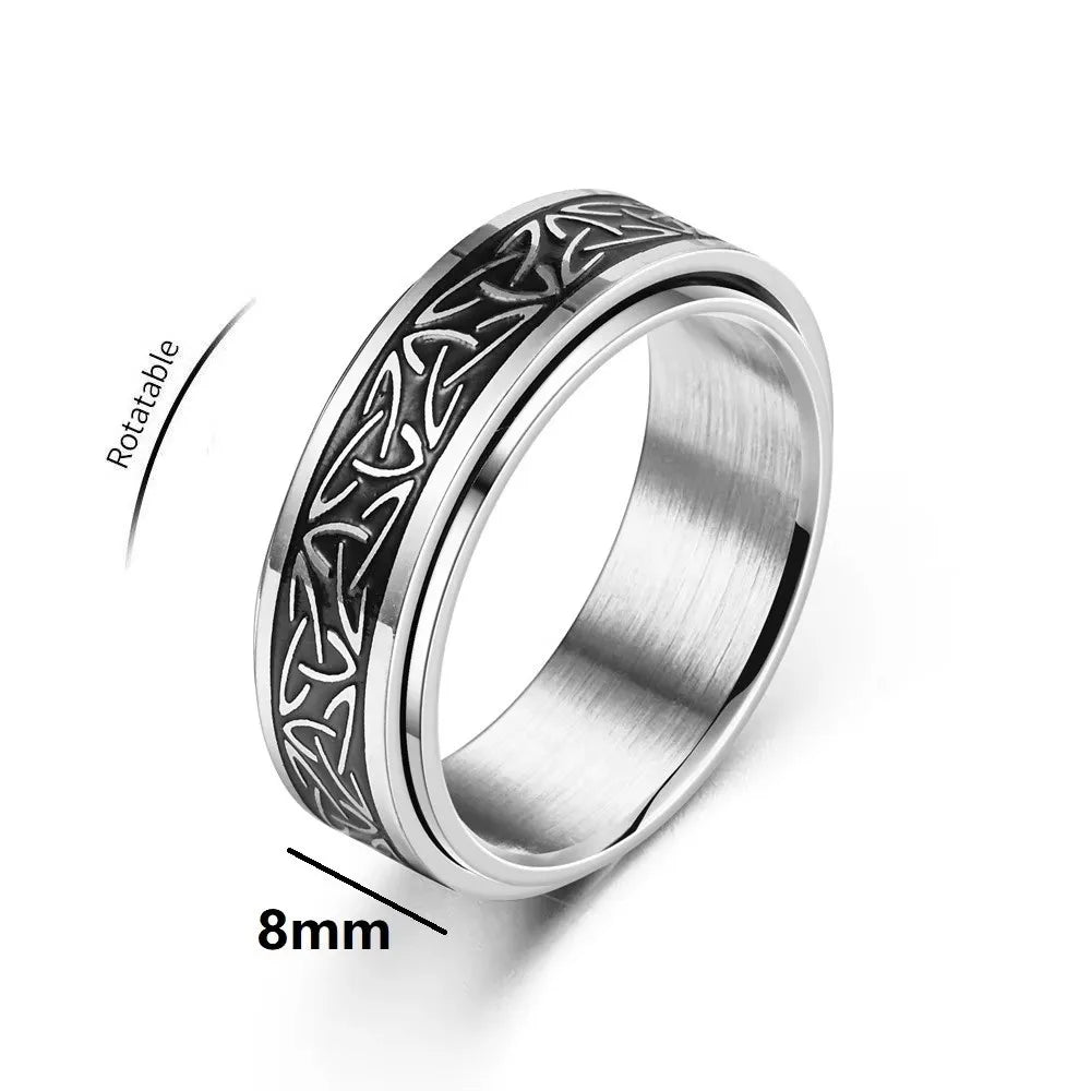 Anillo "Viking Spirit"™: Giratorio Antiestrés de Acero Inoxidable