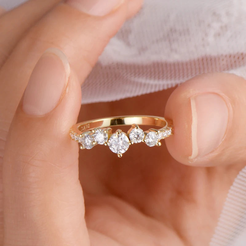 Anillo "Cluster de Diamantes"™: Plata 925 y Moissanita Certificada