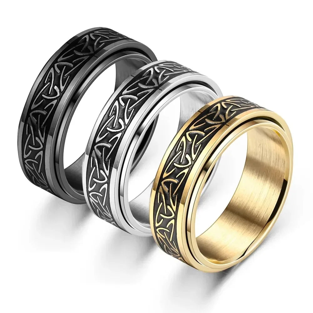 Anillo "Viking Spirit"™: Giratorio Antiestrés de Acero Inoxidable